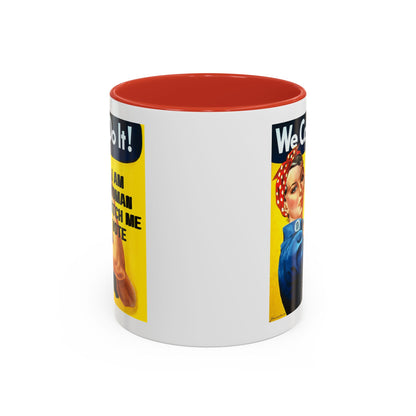 I Am Woman Watch Me Vote Rosie White Accent Mug by cypherpunkgear.com