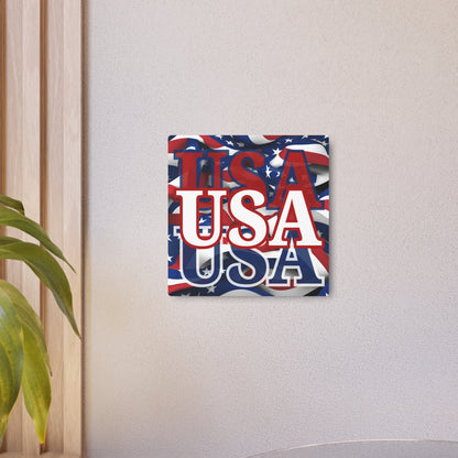 USA! USA! USA White Center Metal Art Sign by cypherpunkgear