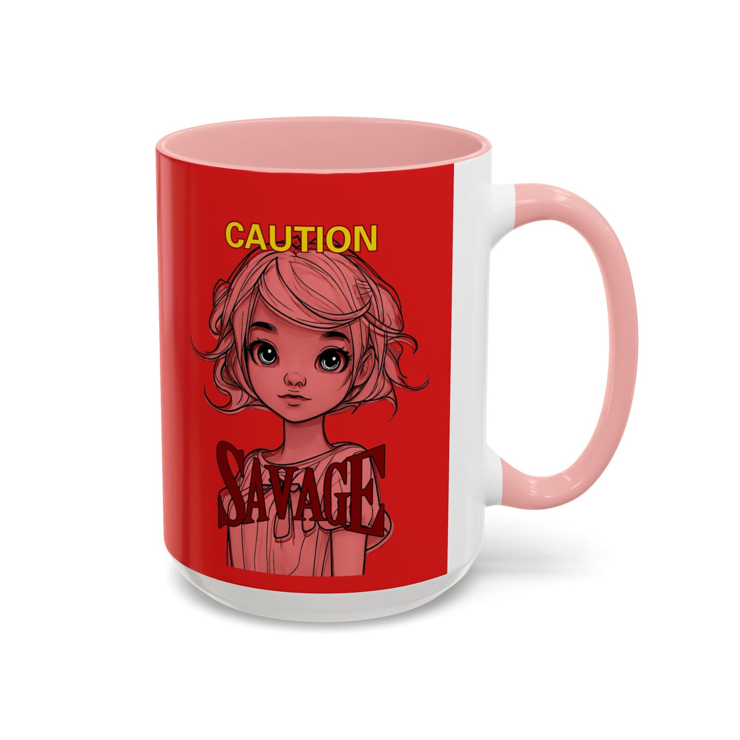Caution, Savage Red Accent Mug by cypherpunkgear.com