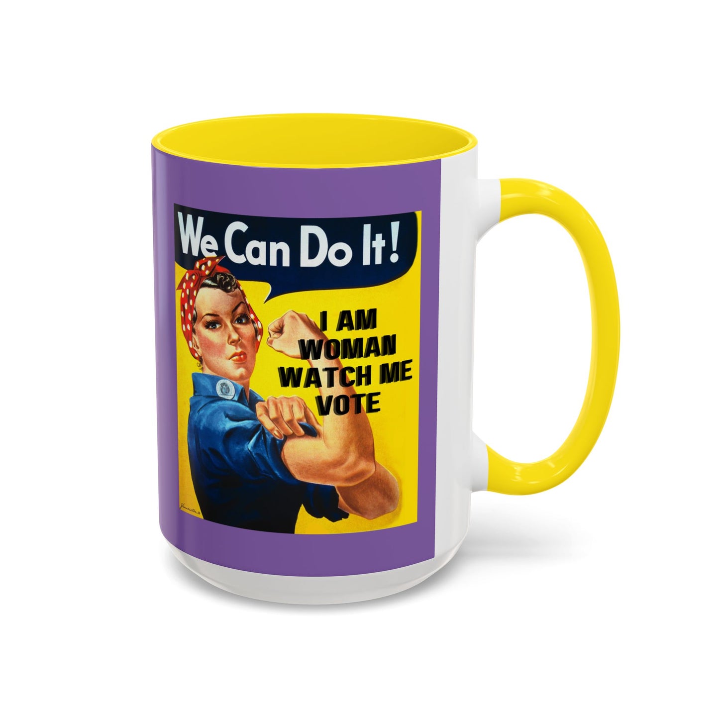 I Am Woman Watch Me Vote Rosie Light Purple Accent Mug by cypherpunkgear.com