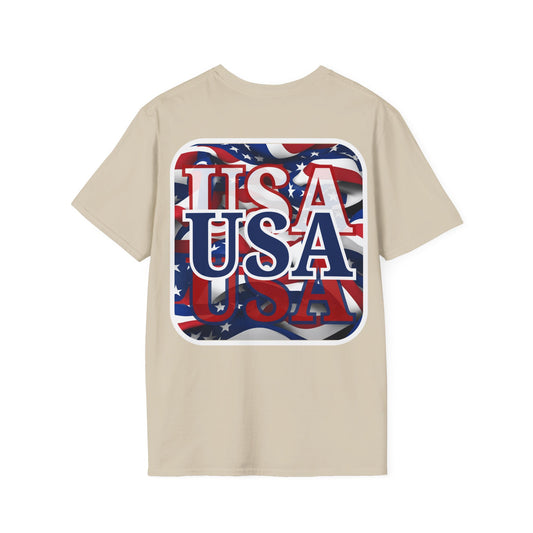 2-sided Red White and BLUE USA Patriot LTcolors Unisex T-Shirt by cypherpunkgear