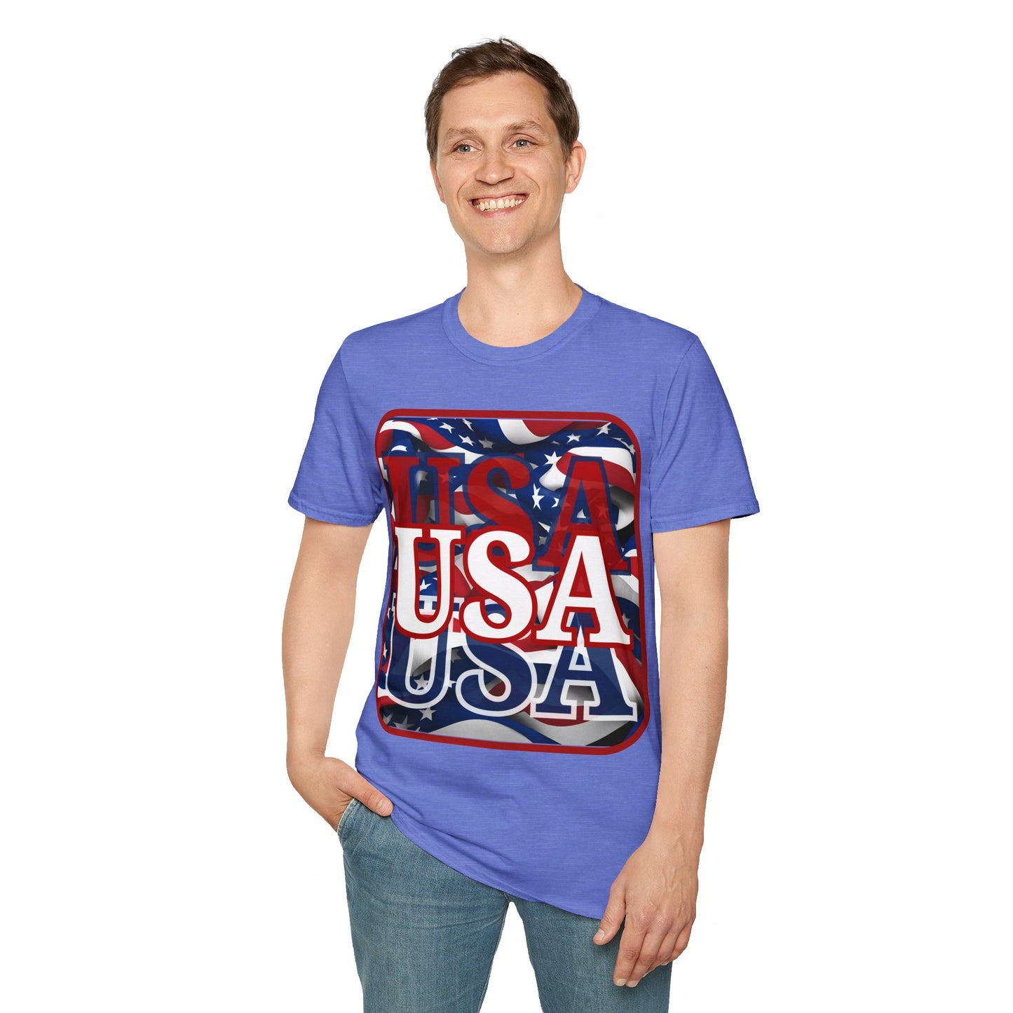 Red WHITE and Blue USA Patriot LTcolors Unisex T-Shirt by cypherpunkgear