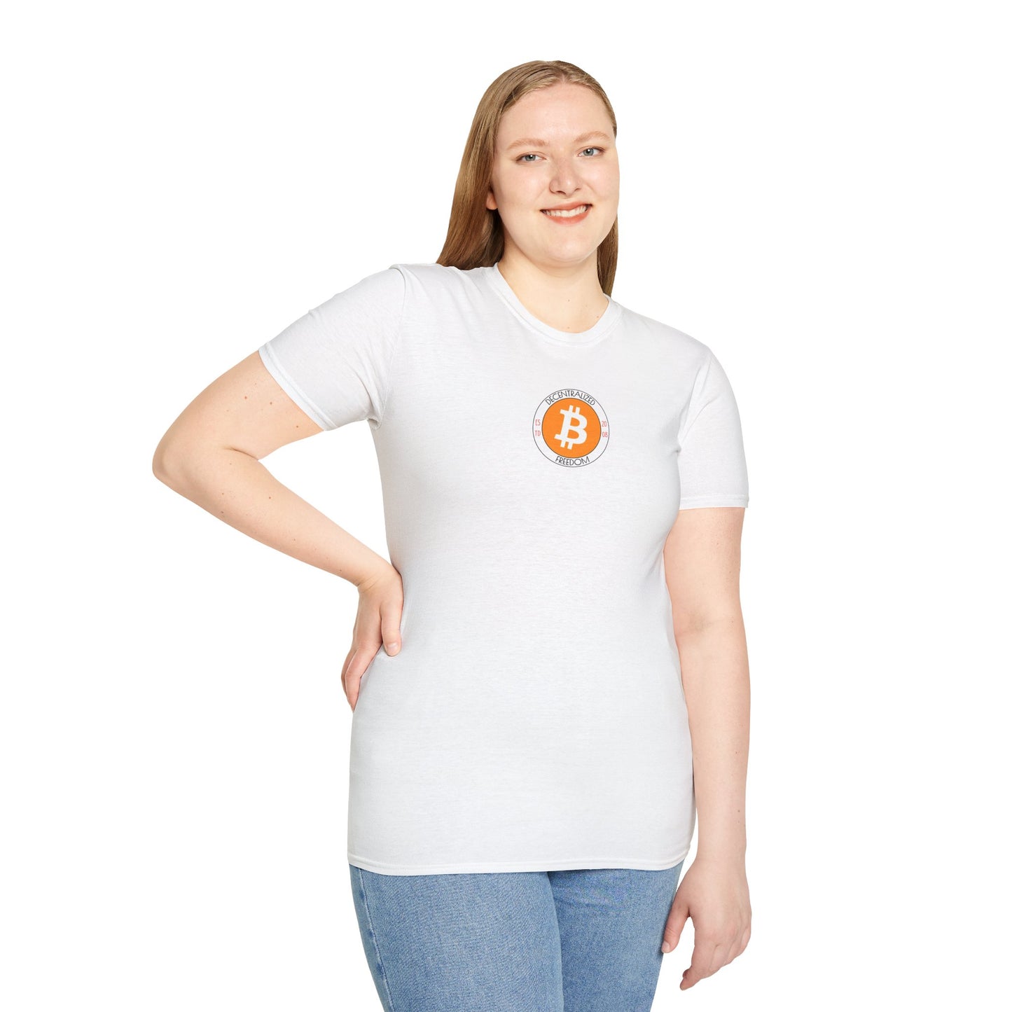 2-sided, Bitcoin, Bitcoin, Bitcoin (BTC) Light colors Unisex T-Shirt by cypherpunkgear.com