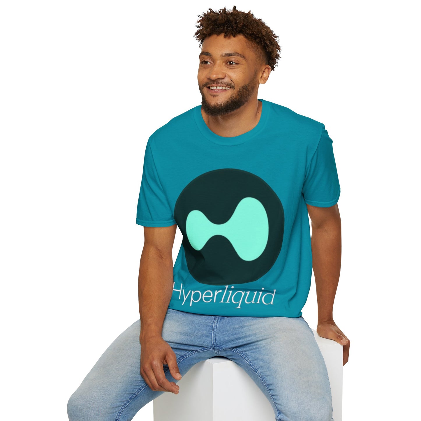 Hyperliquid White font Unisex T-Shirt by cypherpunkgear.com