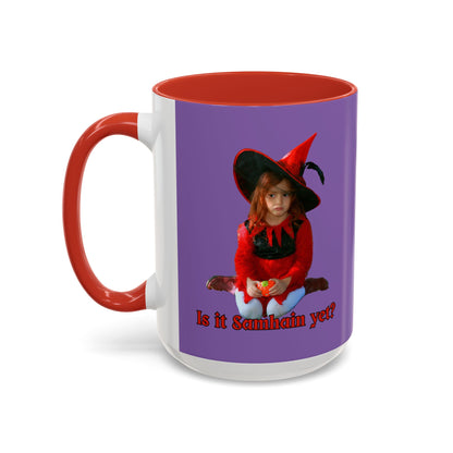 Is it Samhain yet? Light Purple Accent Mug by CreepyCrafts.boo