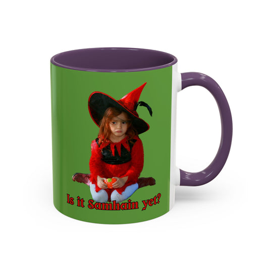 Is it Samhain yet? Green Accent Mug by CreepyCrafts.boo