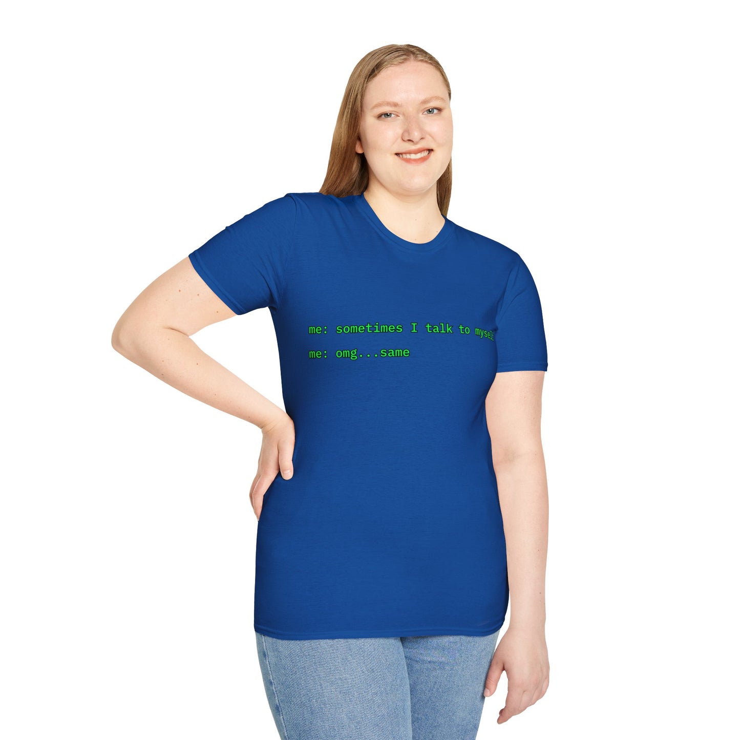 Sometimes I talk to myself - me: omg...same Dark colors Unisex T-Shirt by cypherpunkgear.com