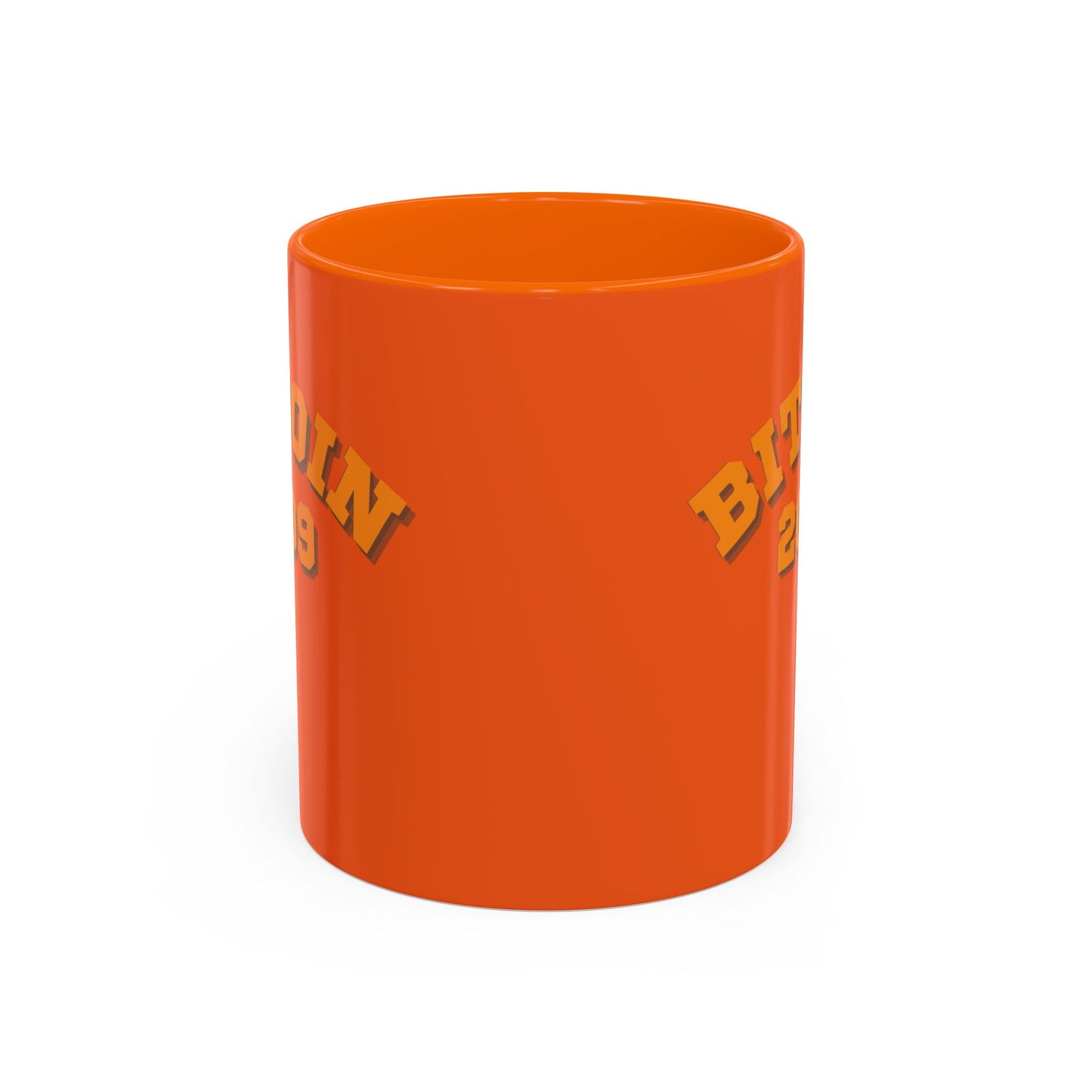 Bitcoin 2009 Orange Accent Mug by cypherpunkgear.com