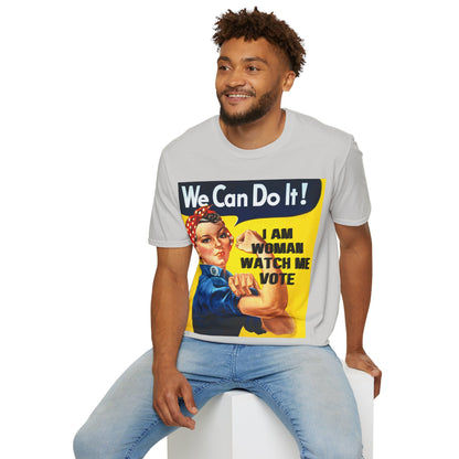 I Am Woman Watch Me Vote Rosie LTcolors Unisex T-Shirt by cypherpunkgear.com