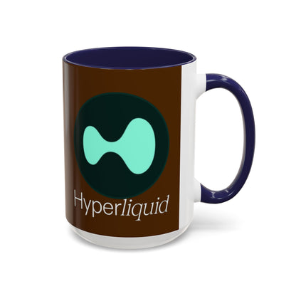 Hyperliquid White font Brown Accent Mug by cypherpunkgear.com