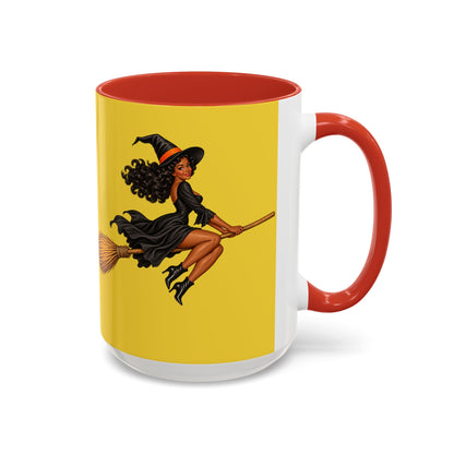 Velvet Vex Yellow Accent Mug by CreepyCrafts.boo