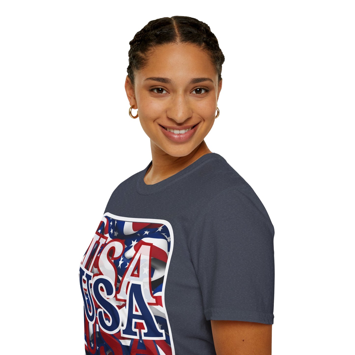 Red White and BLUE USA Patriot Dark colors Unisex T-Shirt by cypherpunkgear.com