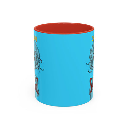 Caution, Savage Light Blue Accent Mug by cypherpunkgear.com