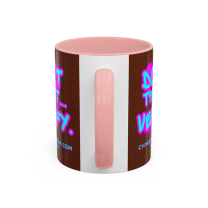 Don't Trust...Verify. Brown Accent Mug by cypherpunkgear.com