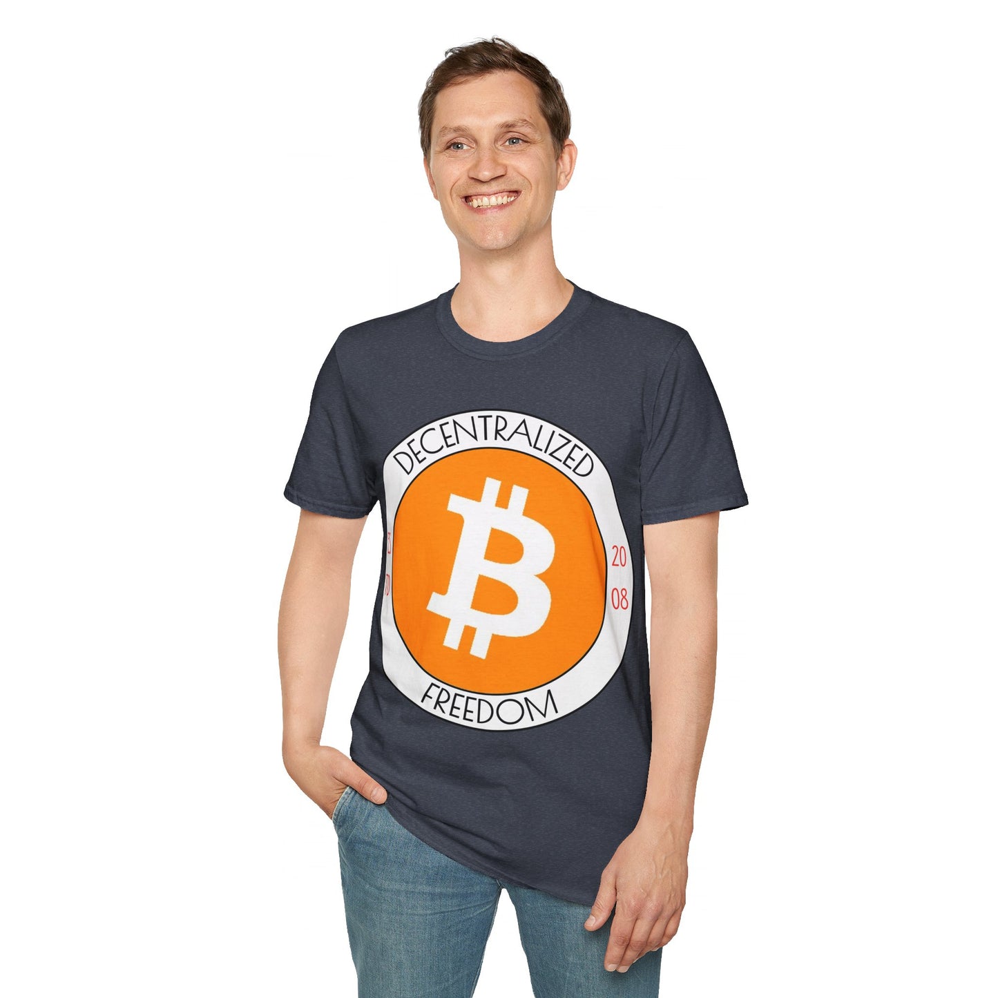 Bitcoin Decentralized Freedom DKcolors Unisex T-Shirt by cypherpunkgear