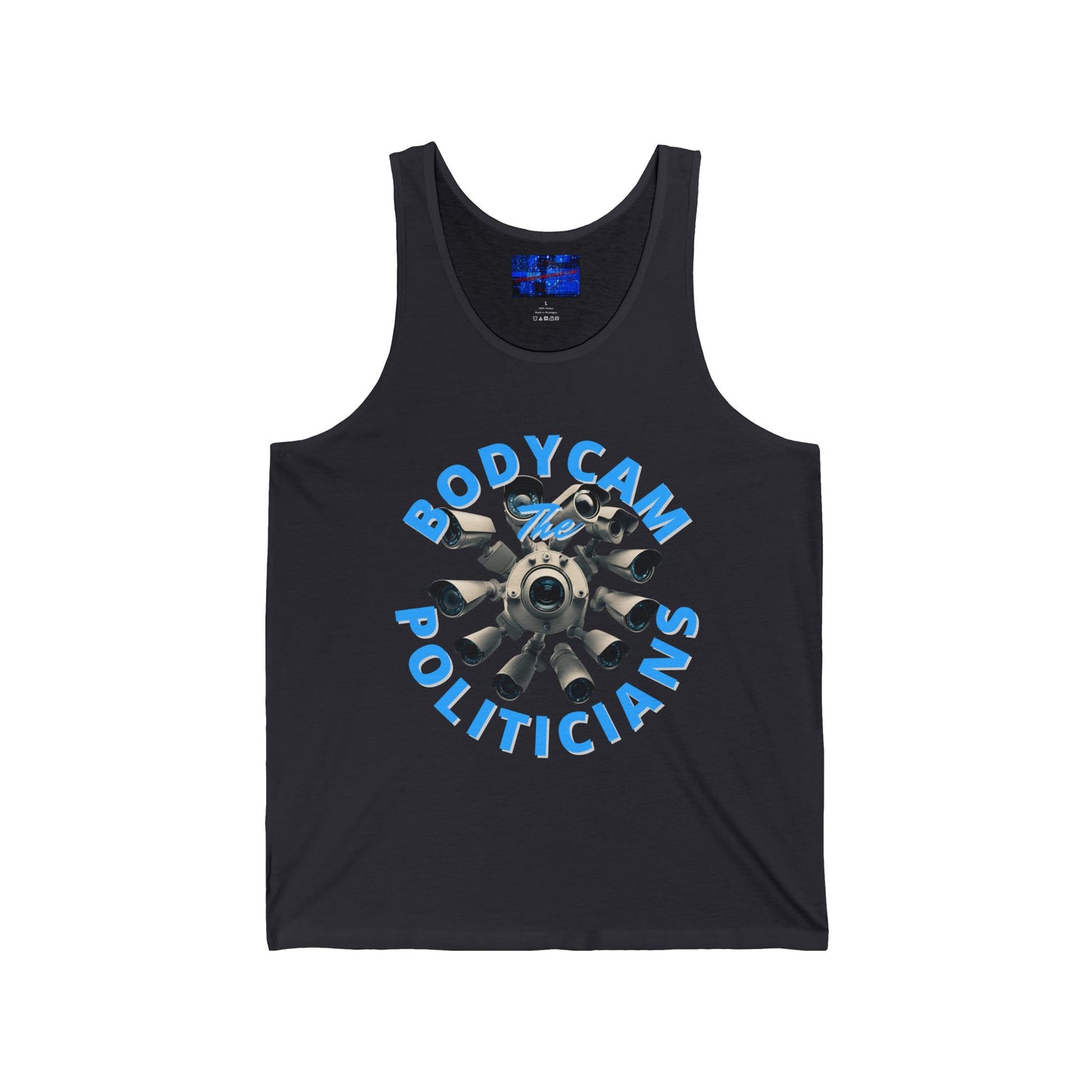 Bodycam the Politicians Cameras Unisex Jersey Tank Top by cypherpunkgear.com