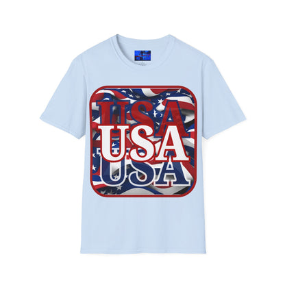 Red WHITE and Blue USA Patriot LTcolors Unisex T-Shirt by cypherpunkgear