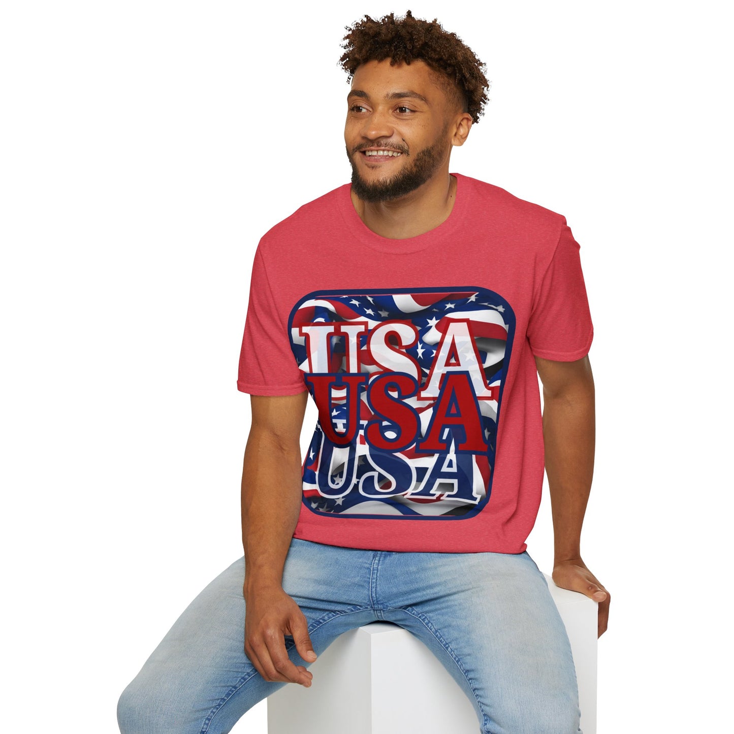 RED White and Blue USA Patriot LTcolors Unisex T-Shirt by cypherpunkgear