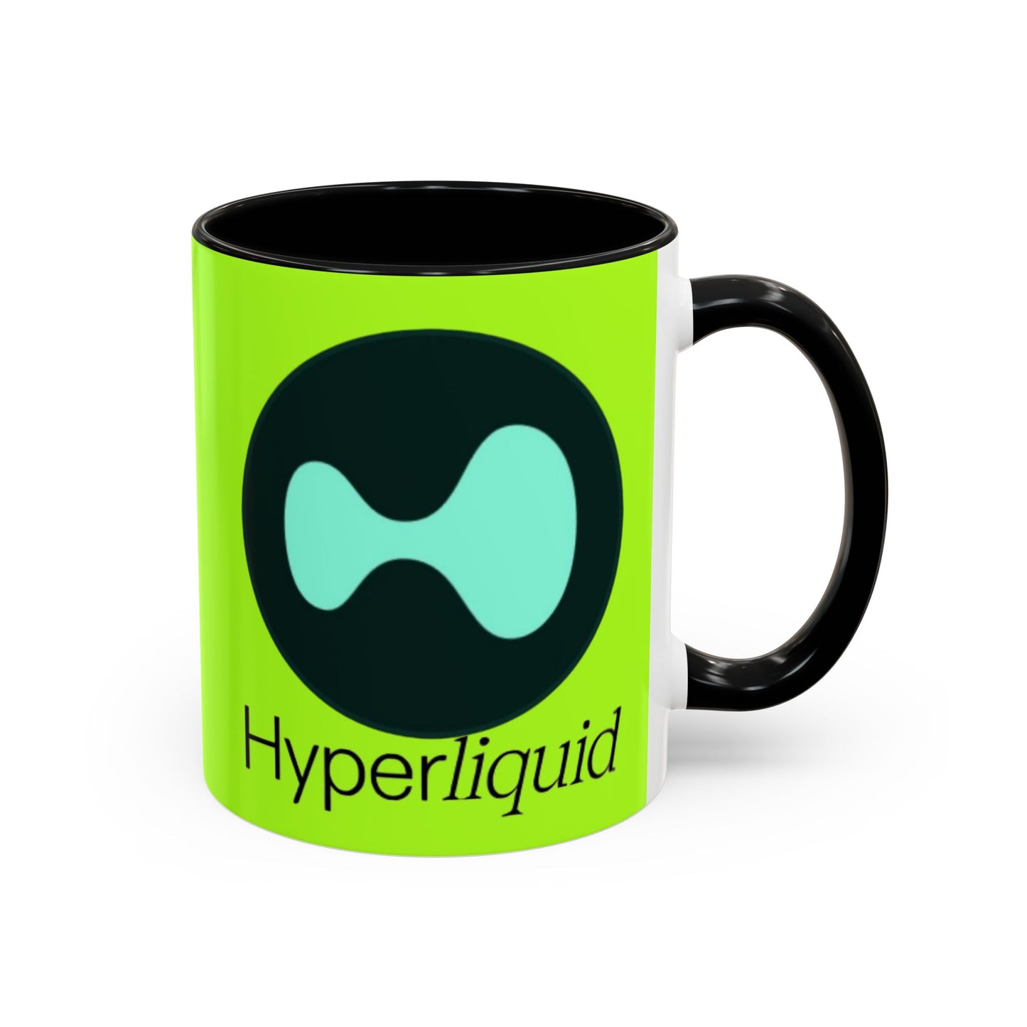 Hyperliquid Black font Green Accent Mug by cypherpunkgear.com