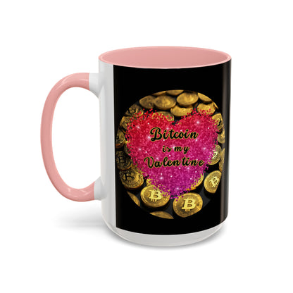 Bitcoin is My Valentine Black Accent Mug by cypherpunkgear.com