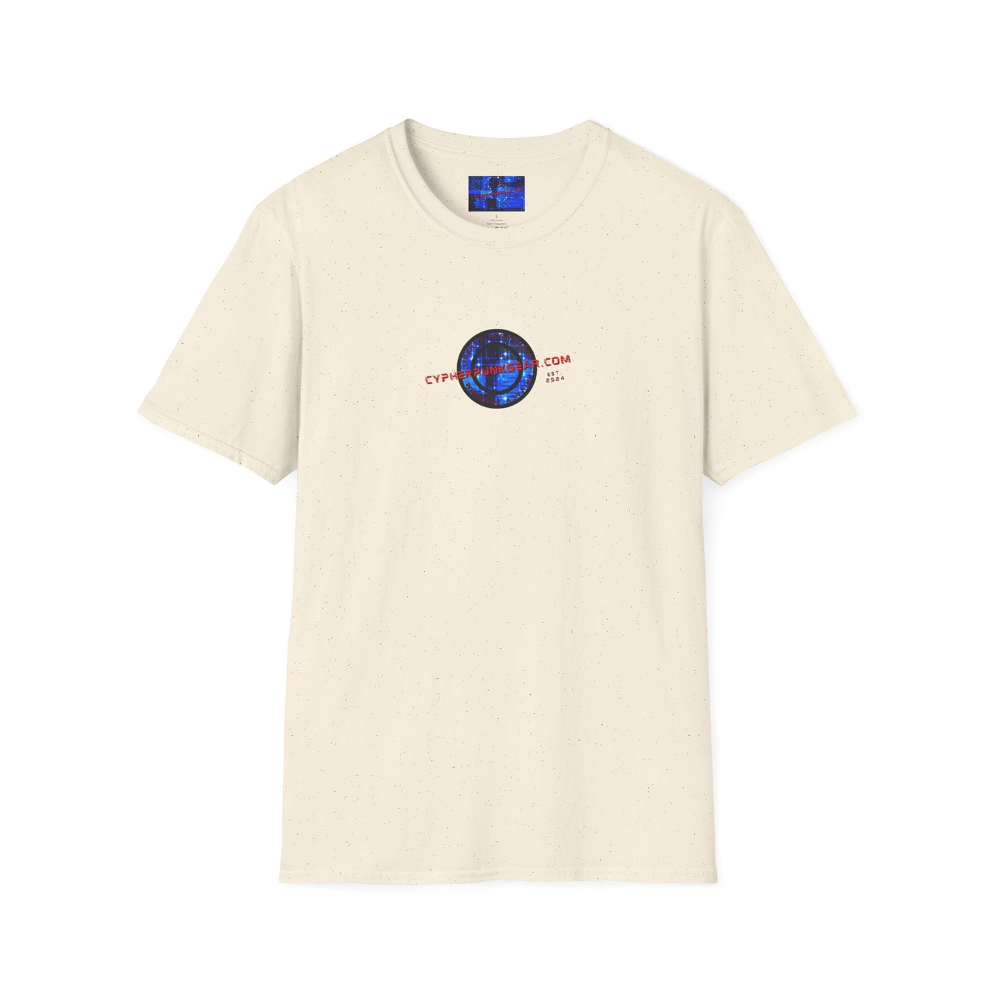2-sided, cypherpunkgear.com Logo & Cityscape Light colors Unisex T-Shirt by cypherpunkgear.com