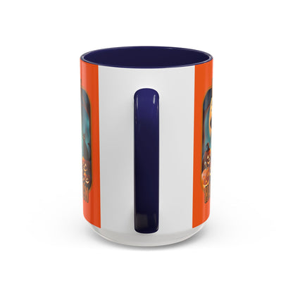 Happy Halloween Cute Witch Orange font Orange Accent Mug by CreepyCrafts.boo