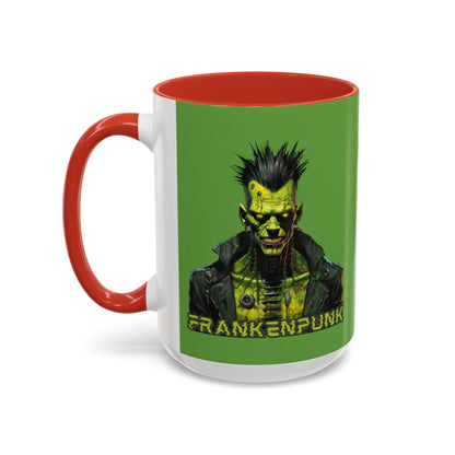 Frankenpunk Green Accent Mug by CreepyCrafts.boo