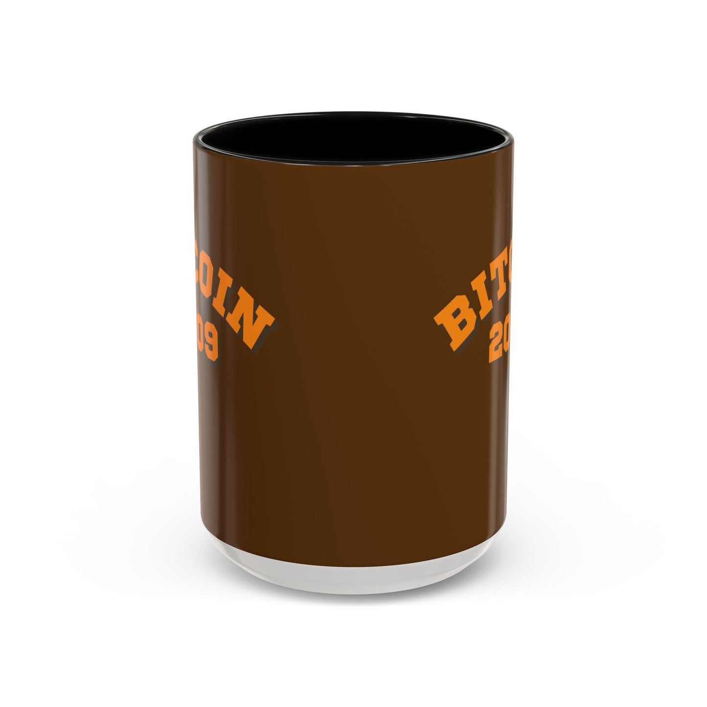 Bitcoin 2009 Brown Accent Mug by cypherpunkgear.com