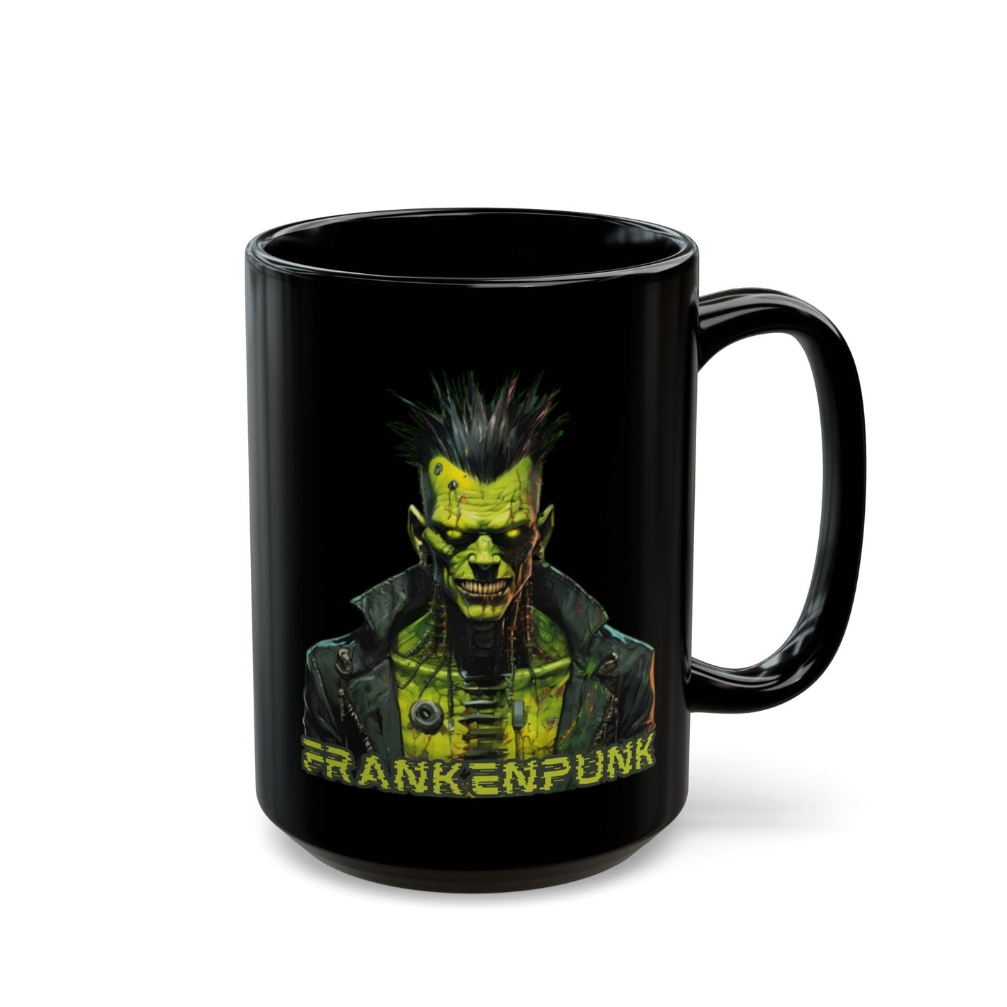 Frankenpunk Black Mug by CreepyCrafts.boo