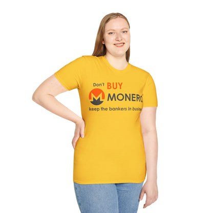 Don't buy Monero (XMR) Light colors Unisex T-Shirt by cypherpunkgear.com