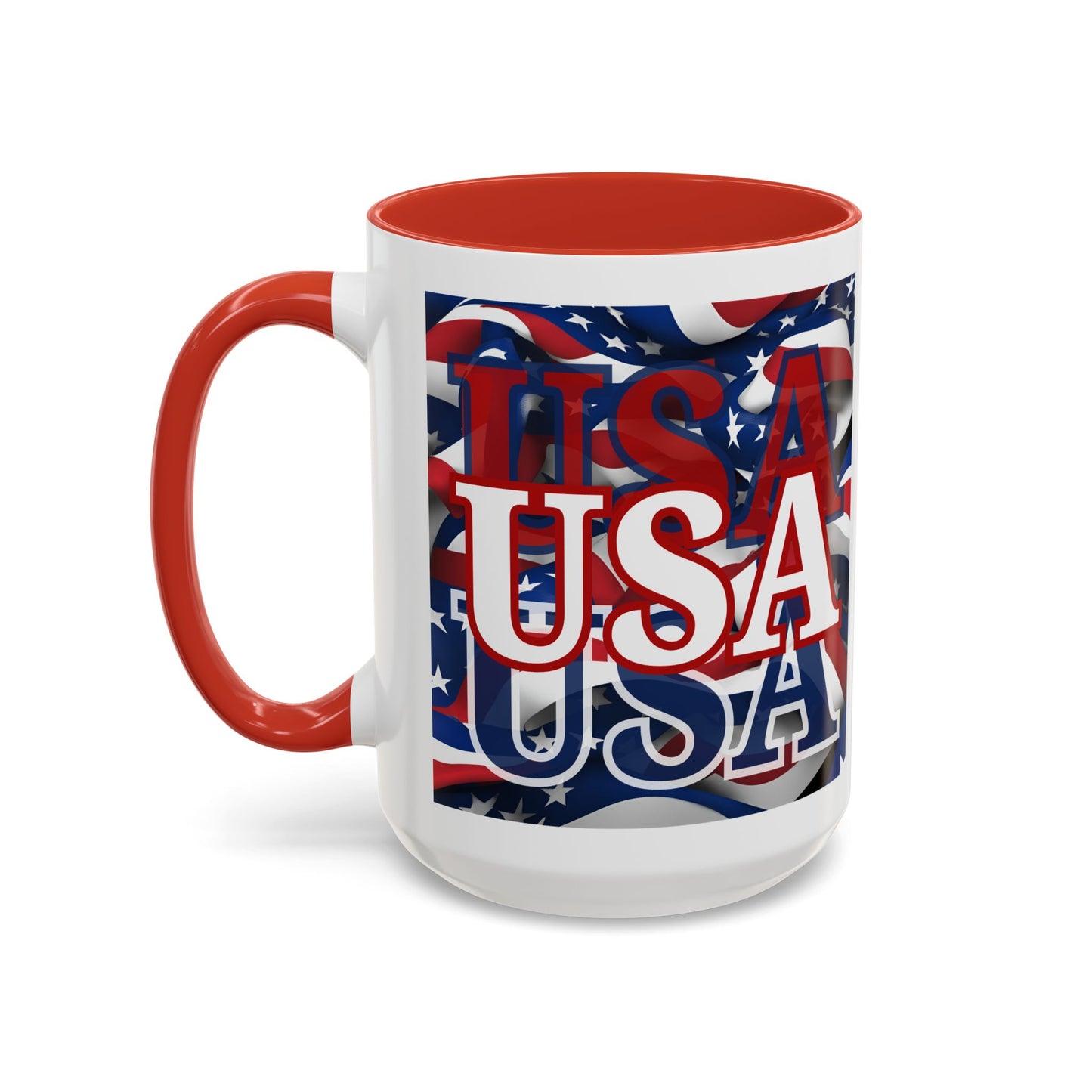USA White font Center Patriot Accent Mug by cypherpunkgear.com
