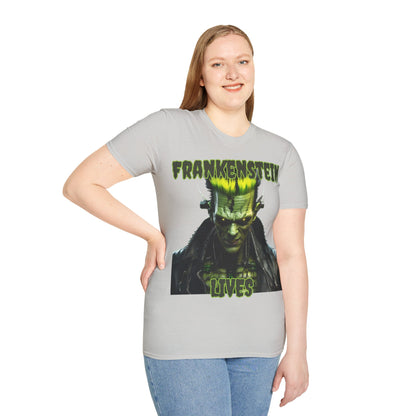 Frankenstein Lives Light colors Unisex T-Shirt by CreepyCrafts.boo