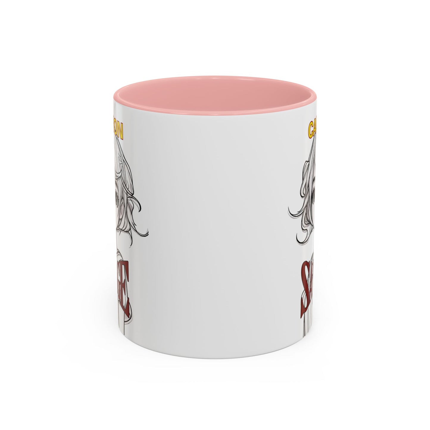 Caution, Savage White Accent Mug by cypherpunkgear.com