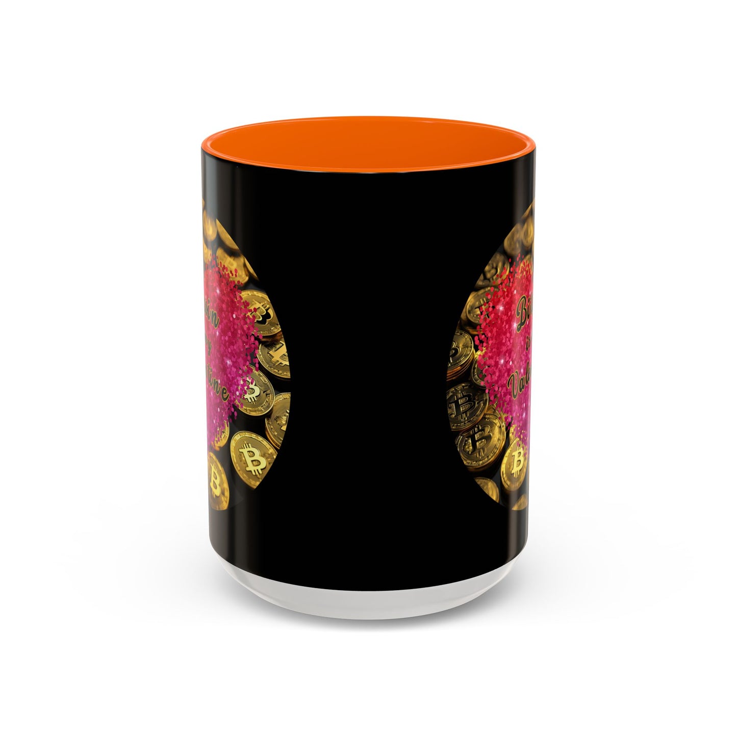 Bitcoin is My Valentine Black Accent Mug by cypherpunkgear.com