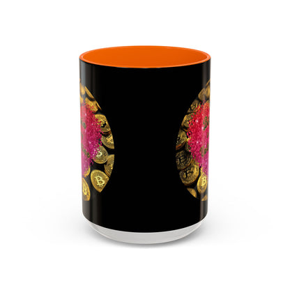 Bitcoin is My Valentine Black Accent Mug by cypherpunkgear.com