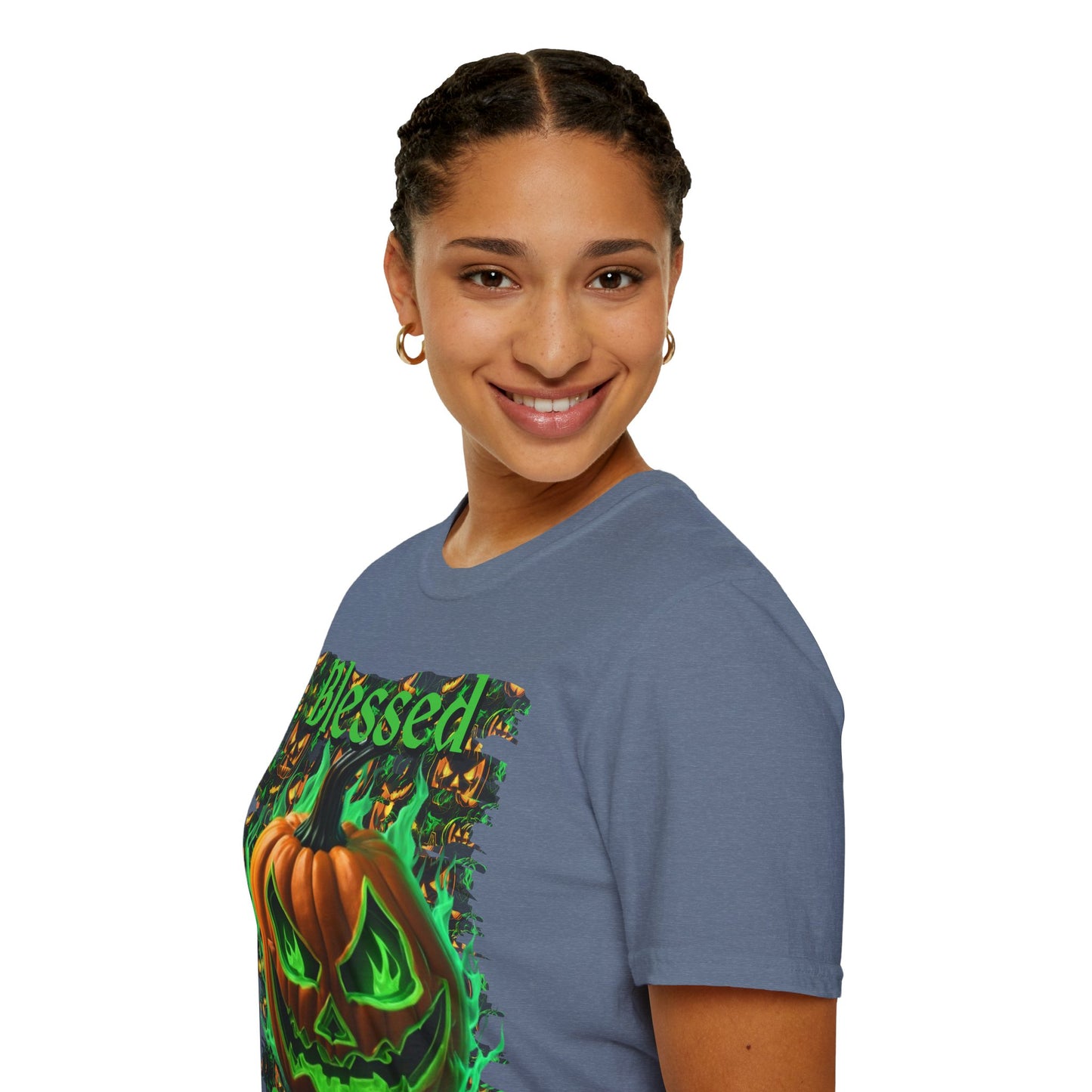 Blessed Samhain Green Jack Dark colors Unisex T-Shirt by CreepyCrafts.boo
