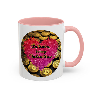 Bitcoin is My Valentine White Accent Mug by cypherpunkgear.com