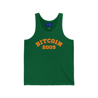 Bitcoin 2009 Unisex Jersey Tank Top by cypherpunkgear.com