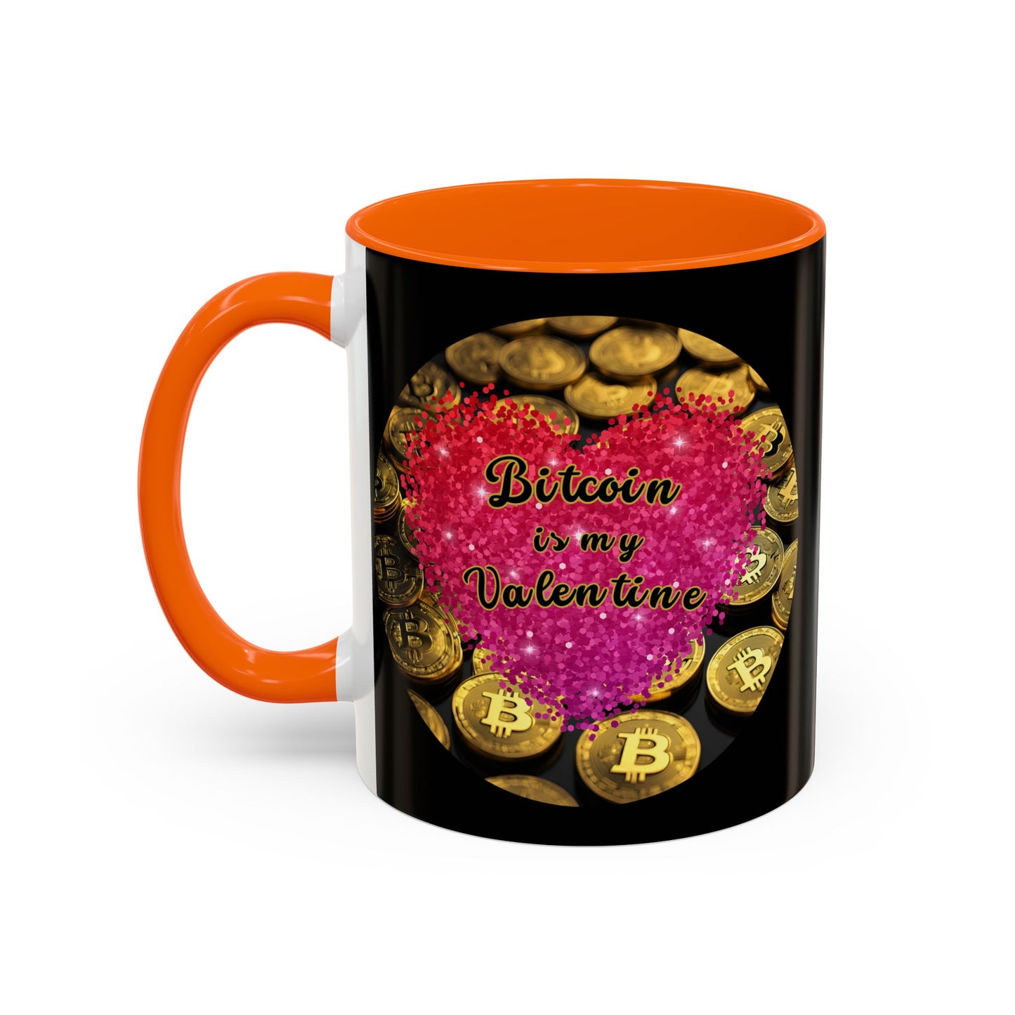 Bitcoin is My Valentine Black Accent Mug by cypherpunkgear.com