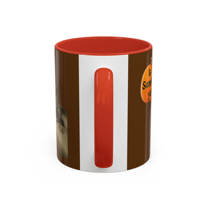 Is it Samhain yet? Skeleton's Pumpkin Brown Accent Mug by CreepyCrafts.boo