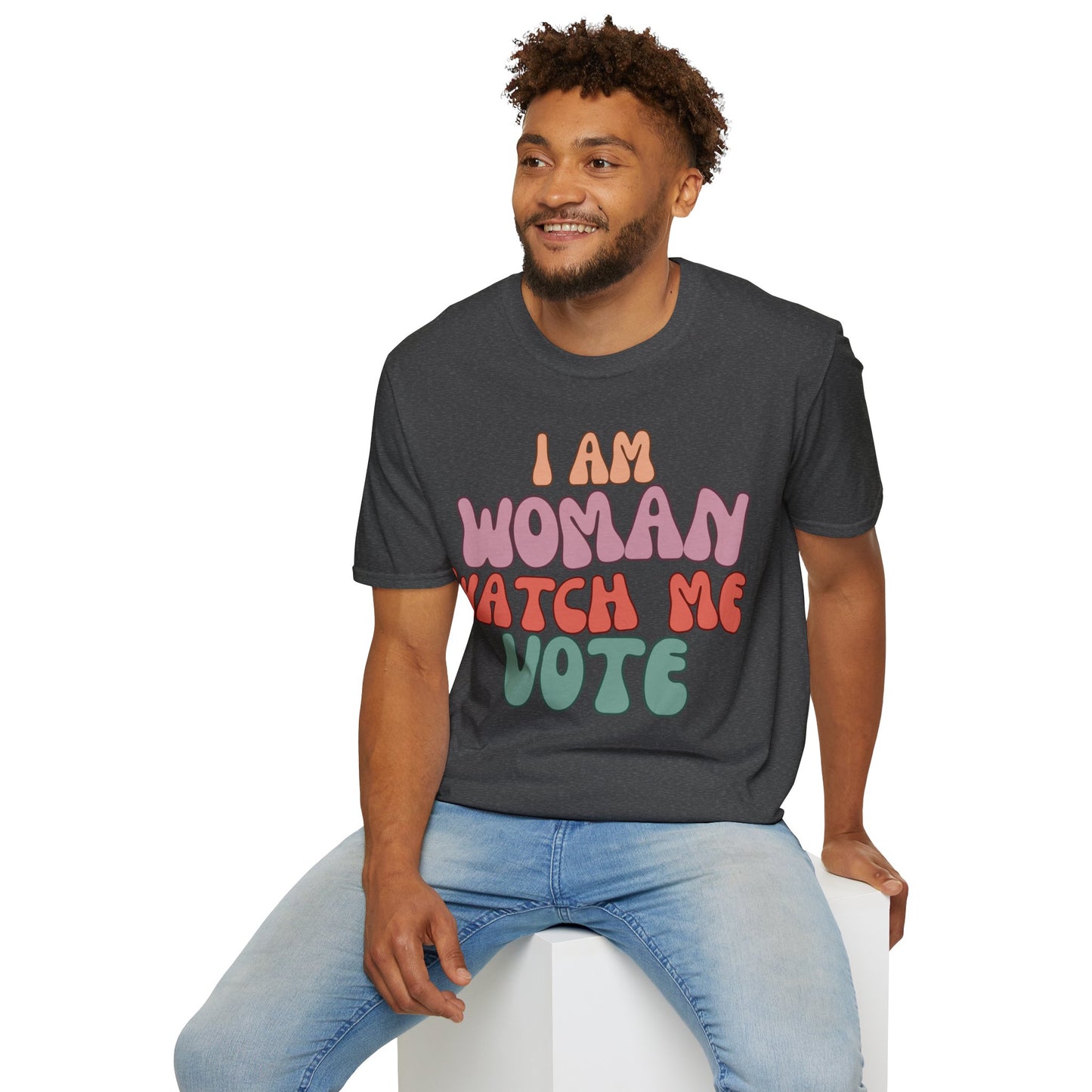 I Am Woman Watch Me Vote DKcolors Unisex T-Shirt by cypherpunkgear.com