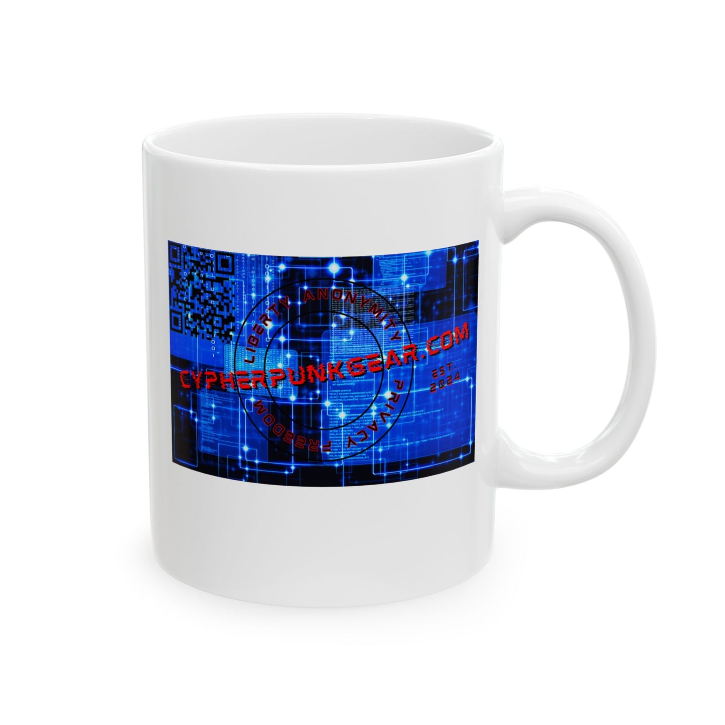 Cypherpunkgear.com logo White Mug by cypherpunkgear.com