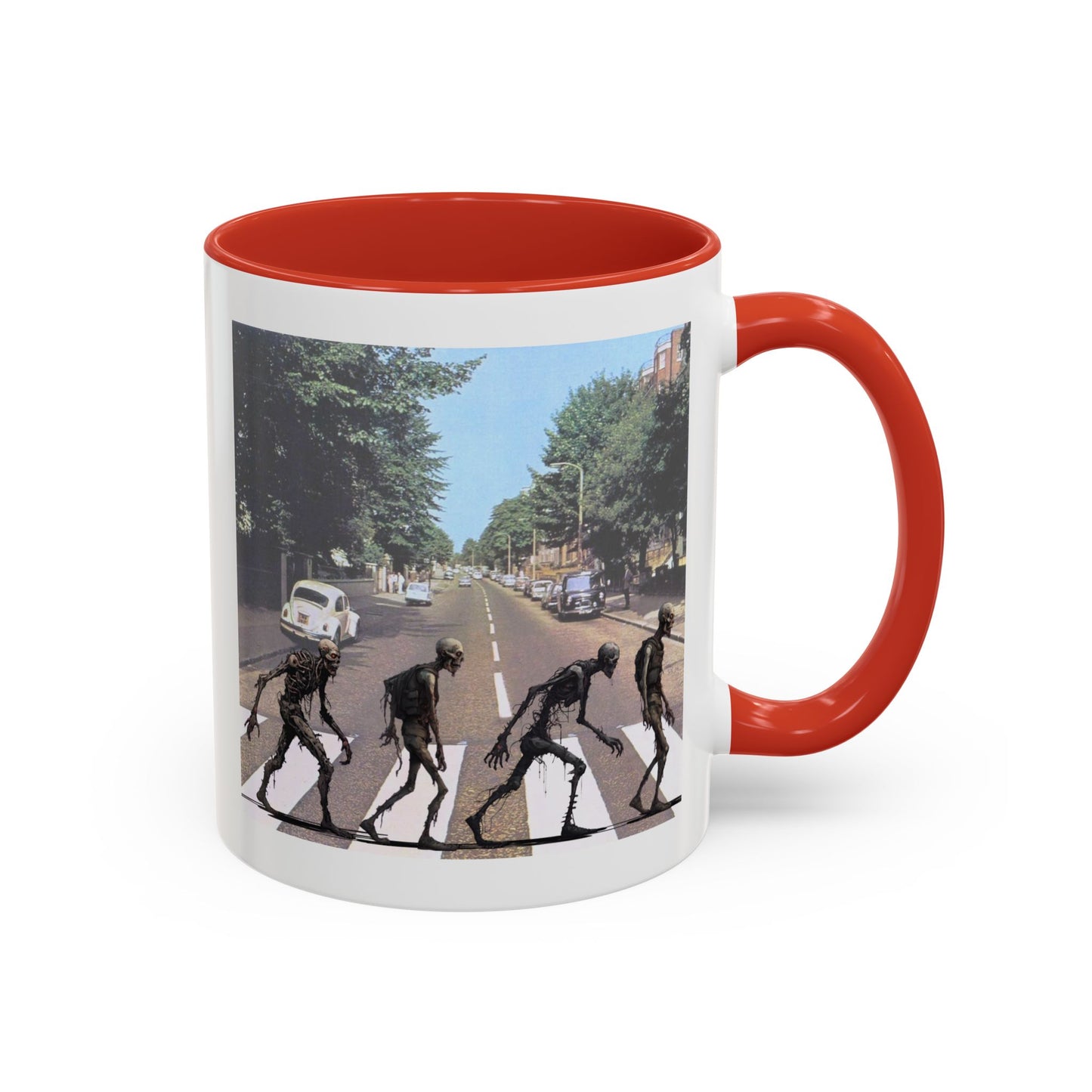 2-sided, Scabby Road White Accent Mug by CreepyCrafts.boo