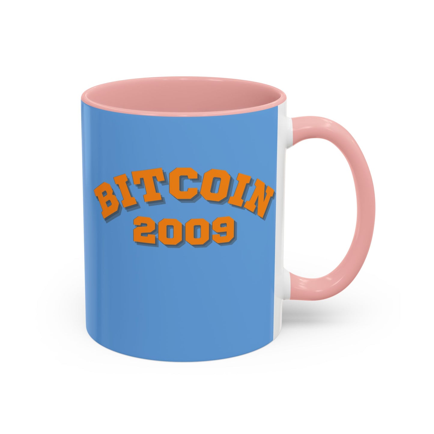 Bitcoin 2009 Light Blue Accent Mug by cypherpunkgear.com