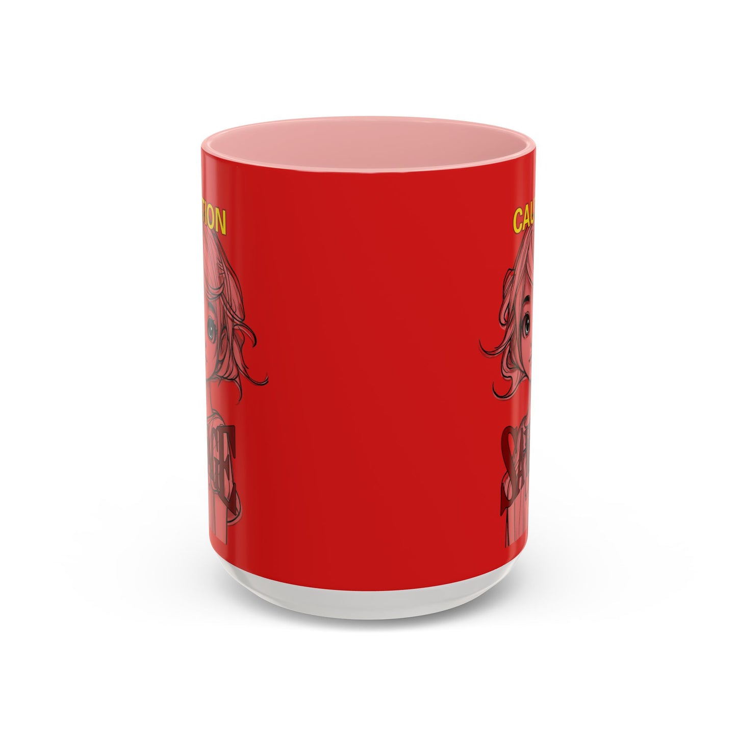 Caution, Savage Red Accent Mug by cypherpunkgear.com