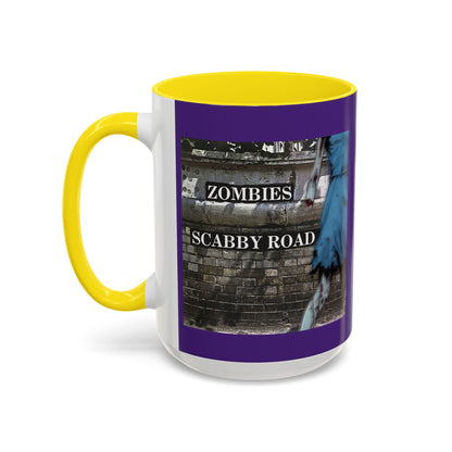 2-sided, Scabby Road Purple Accent Mug by CreepyCrafts.boo