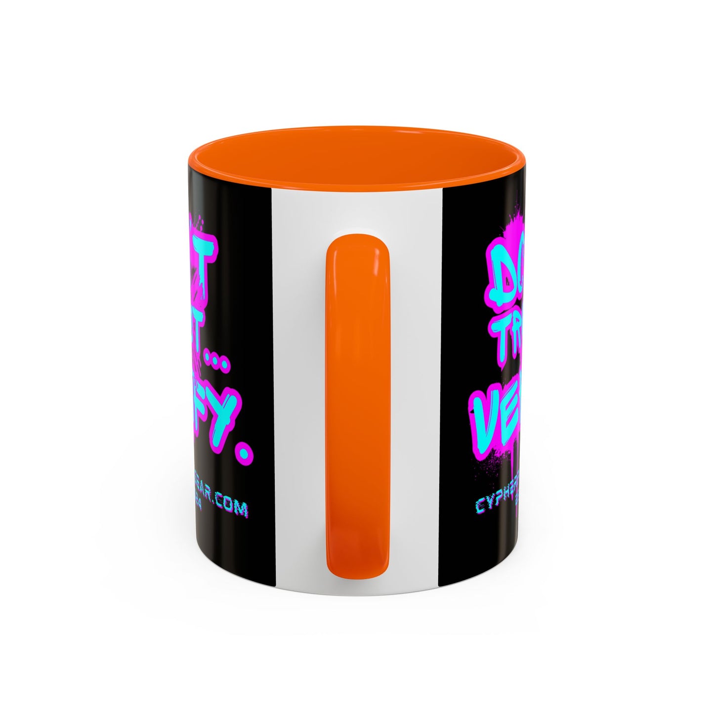 Don't Trust...Verify. Black Accent Mug by cypherpunkgear.com