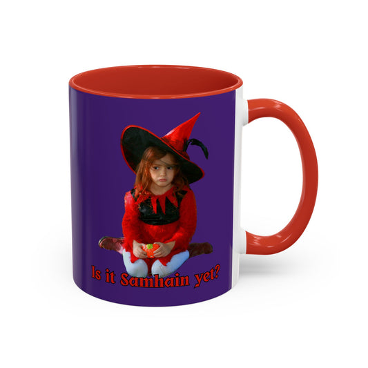 Is it Samhain yet? Dark Purple Accent Mug by CreepyCrafts.boo