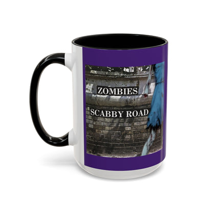 2-sided, Scabby Road Purple Accent Mug by CreepyCrafts.boo