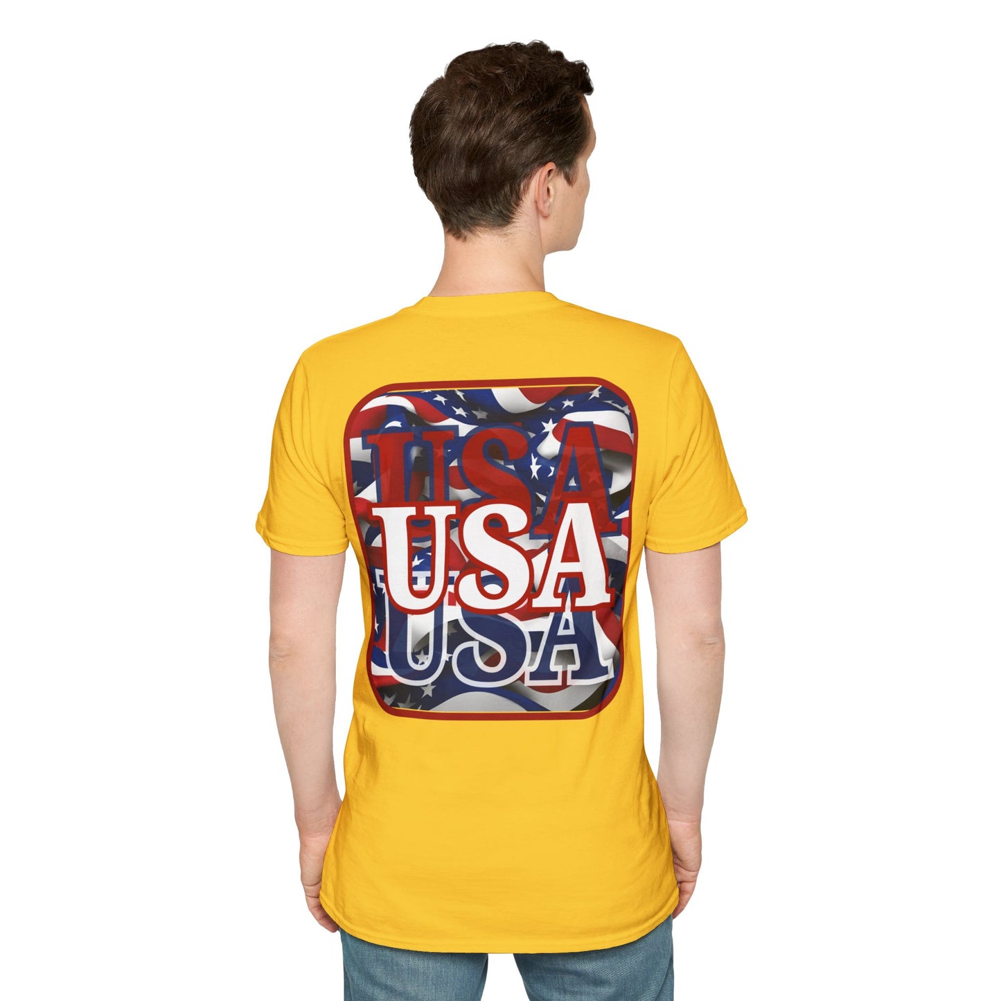 2-sided Red WHITE and Blue USA Patriot Light colors Unisex T-Shirt by cypherpunkgear.com